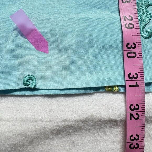 LILLY PULITZER Women Seahorse Shift Dress Sleeveless Zip Back Sz 12 Blue 16-5 - Picture 12 of 12